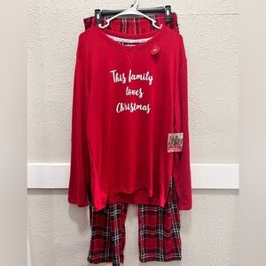 Let's Get Cozy Men's Matching Pajama Set "This Family Loves Christmas" NEW